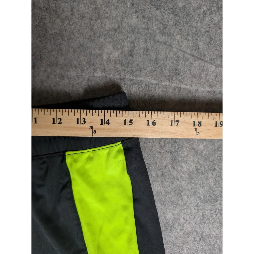 Nike Womens Dri-FIT Athletic Shorts Black Neon Lime Green Running Workout Gym